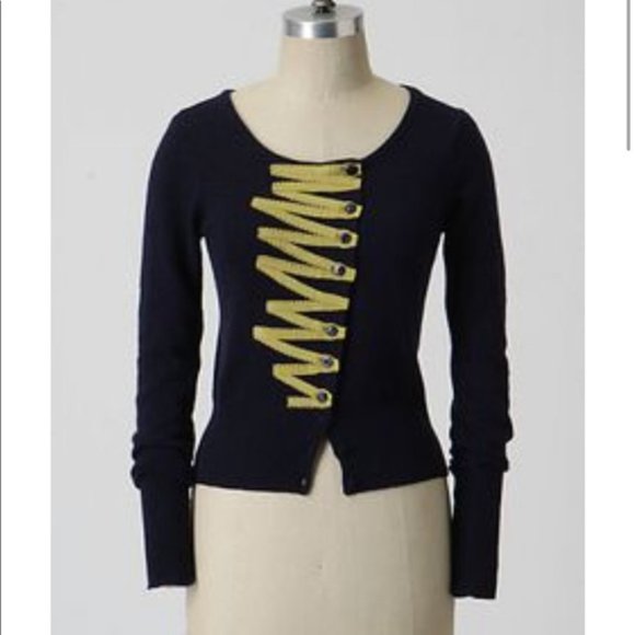 Anthropologie Sweaters - Anthropologie Sparrow Zig Zag Ribbon Cardigan